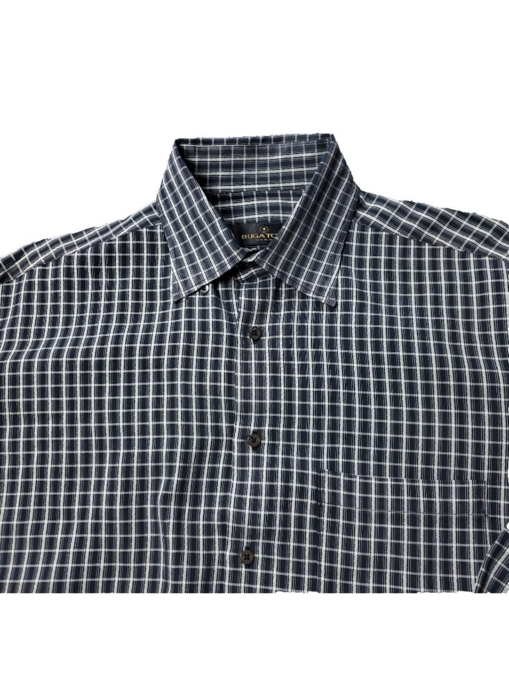 Bugatchi Uomo Button Shirt Mens L Large Multicolor Long Sleeve Checkered